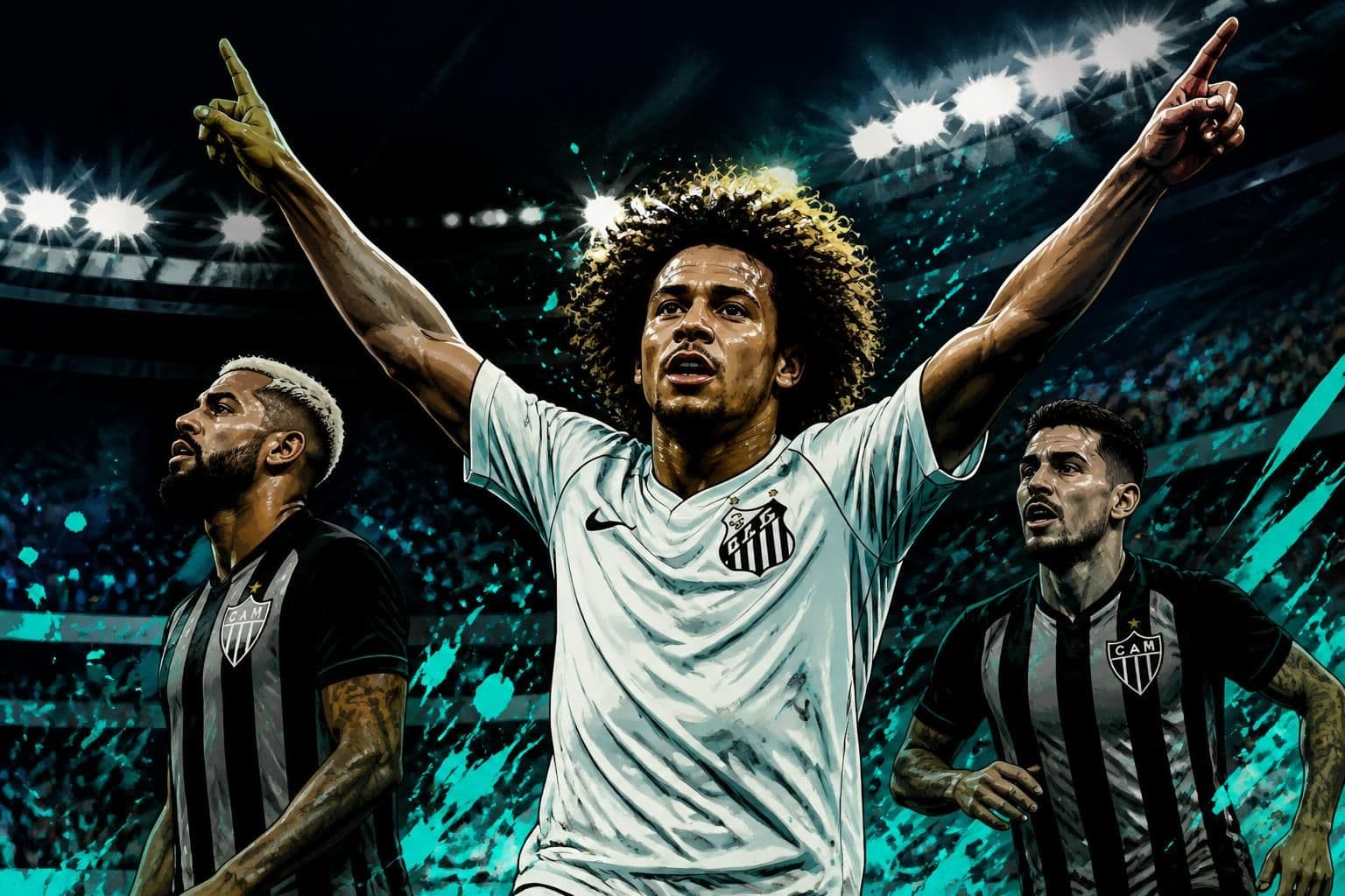 Santos vence Atlético-MG e abre vantagem na Sul-Americana