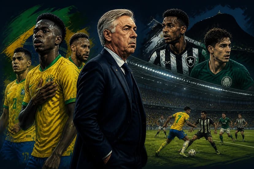 Ancelotti assiste Botafogo x Palmeiras no Nilton Santos