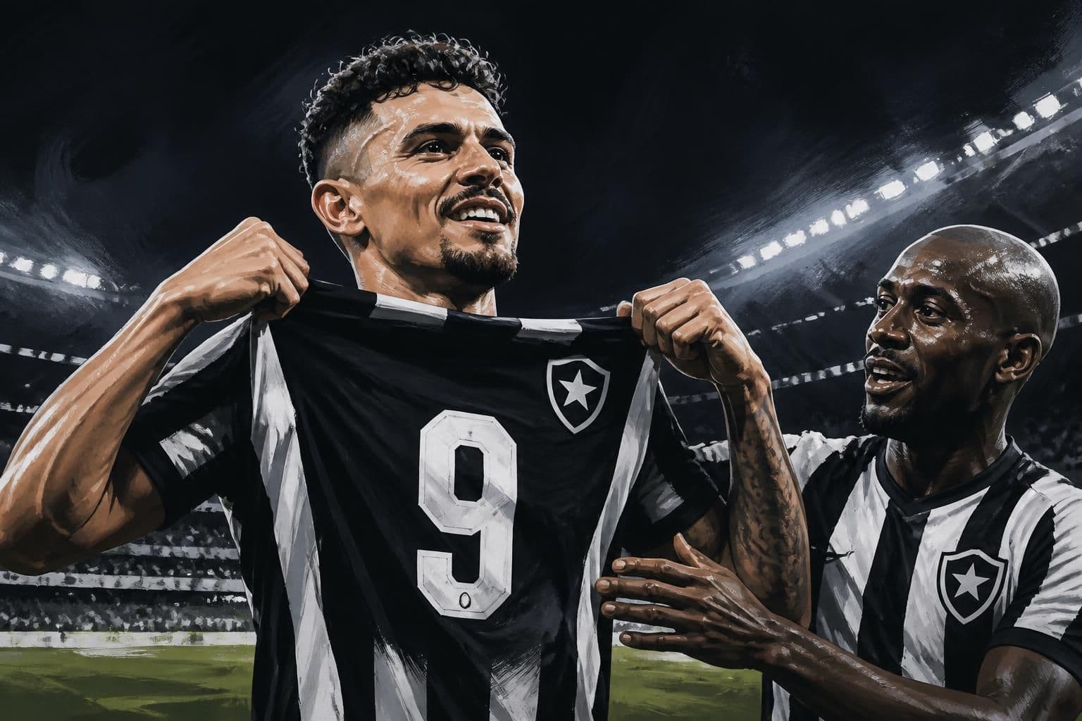 Danilo Pereira entrega camisa 9 para Tiquinho no Botafogo