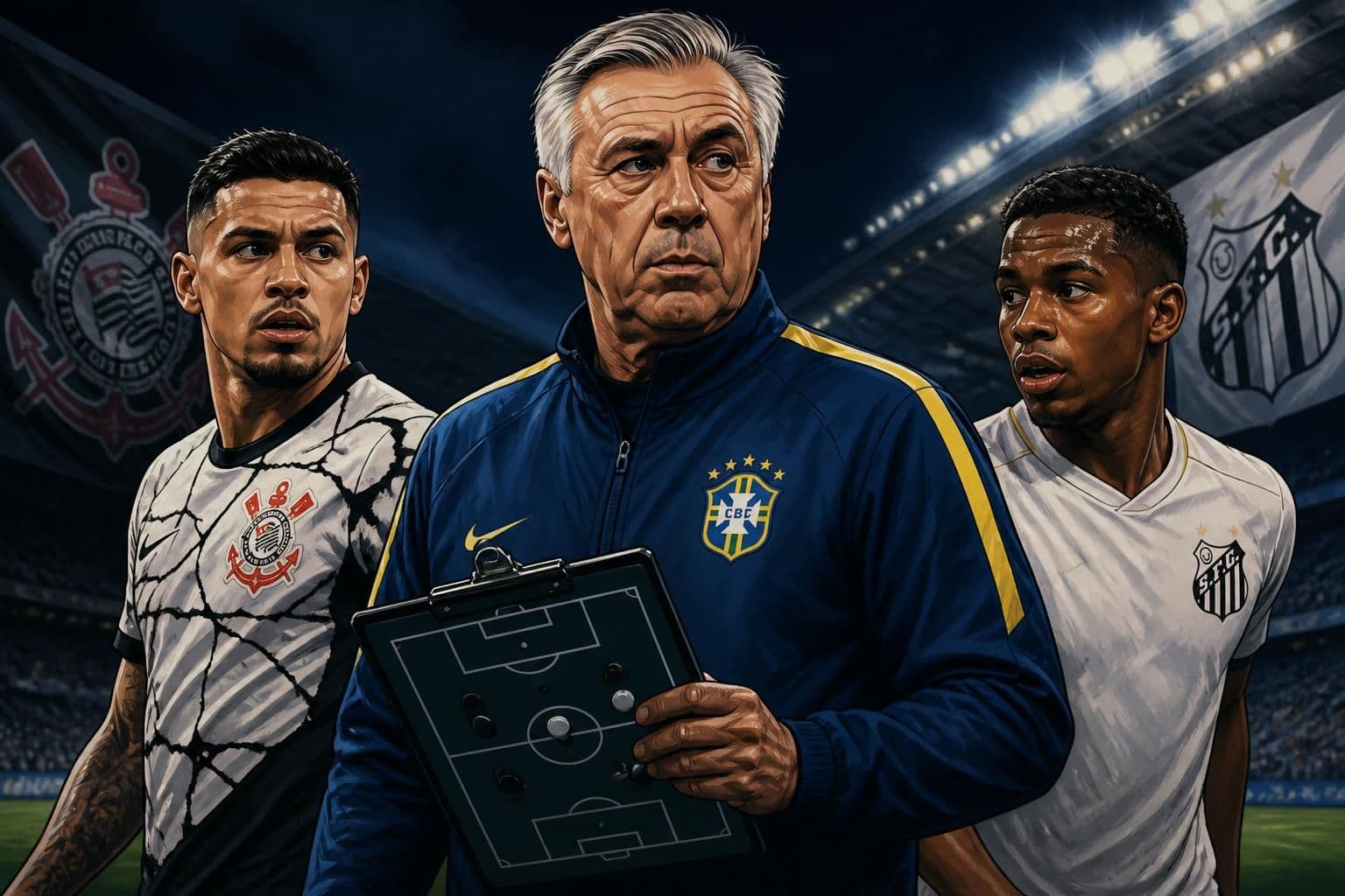 Ancelotti convoca jogadores de Corinthians e Santos para seleção